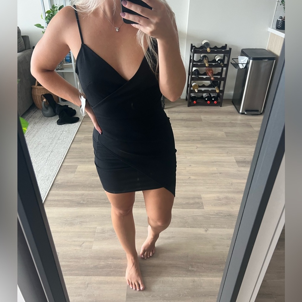 Black spaghetti Strap Mini Dress